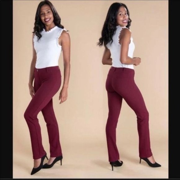 Betabrand Dress Pant Yoga Straight Leg Stretch Pants - Picture 2 of 9